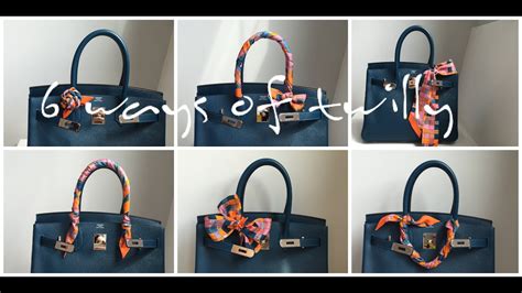 Hermes twilly wrap on handbags